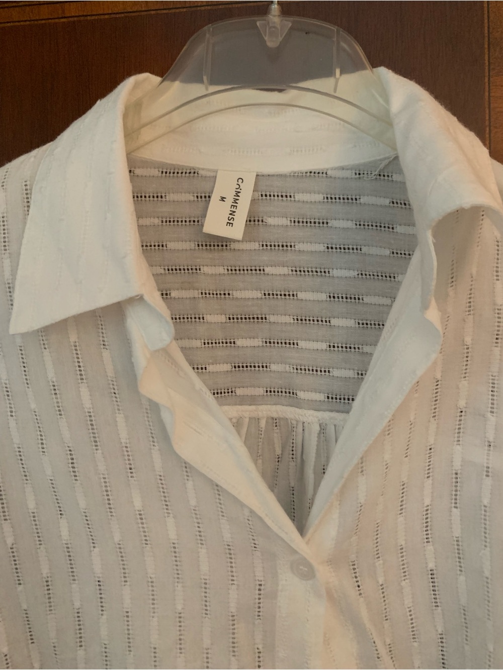 Commense White Sheer Button-Down Top and shorts set -Don’t “like it” just BUY IT - Picture 2 of 3